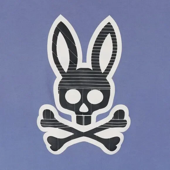 Psycho Bunny Ethan Deco Bunny T-Shirt Men's Size 6/Large Blue Pima Cotton - Picture 3 of 6